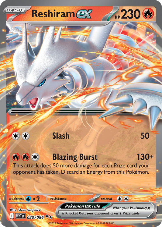 Reshiram ex — White Flare 020/086